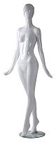 Манекен женский ростовой, без лица, белый глянцевый 1830х780х600х850 мм
