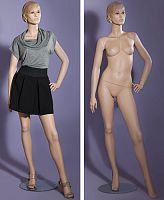 Манекен женский с макияжем, ростовой, телесный 1810х840х640х900 мм
