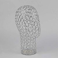 Манекен головы абстрактный металлический, цвет серебро, 330х520 мм