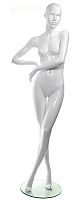 Манекен женский ростовой, с лицом, белый, скрещены ноги 1800х830х600х870 мм