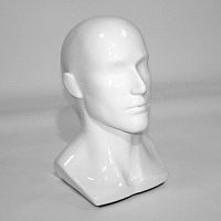 Манекен голова мужской для шапок, пластиковый 340х540 мм