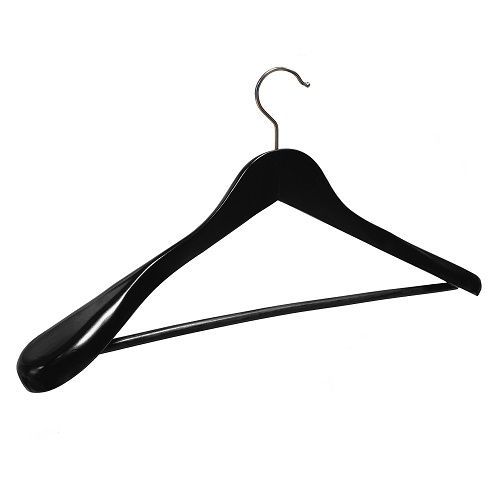 Вешалка плечики деревянная с перекладиной, цвет черный, 460х56 мм Вешалка плечики деревянная с перекладиной, цвет черный, 460х56 мм