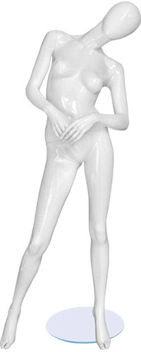 Манекен женский ростовой, без лица, белый 1760х860х627х890 мм