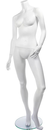 Манекен женский ростовой, без головы, белый 1660х890х610х920 мм