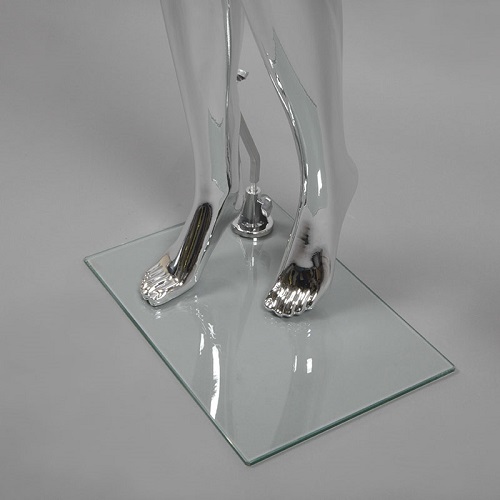 Манекен женский ростовой абстрактный серебряный глянец 1750х820х610х850 мм фото 4