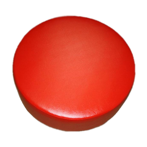 Банкетка - пуфик в форме круга, цвет красный H450 мм