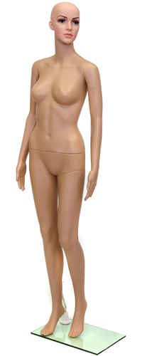 Манекен женский с макияжем, ростовой, телесный 1730х830х620х860 мм