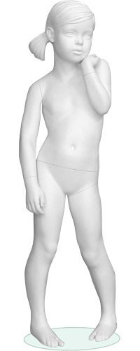 Манекен девочка 4 года, ростовой, с лицом, белый 1100х560х520х590 мм