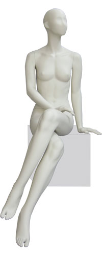 Манекен женский сидячий, с лицом, слоновая кость 1370х810х610х820 мм