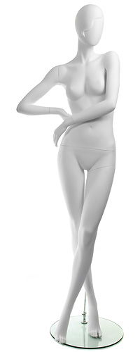 Манекен женский ростовой, без лица, белый матовый 1800х830х600х870 мм