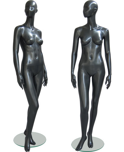 Манекен женский ростовой, глянцевый, с лицом, черный 1820х890х660х905 мм