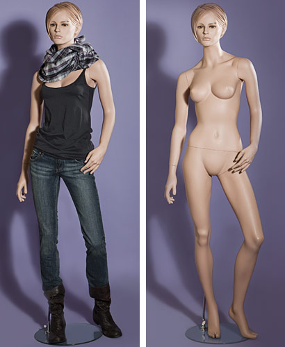 Манекен женский с макияжем, ростовой, телесный 1810х870х610х900 мм