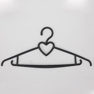 Вешалка плечики пластиковая, черная, размер одежды 40-42(S) L390 мм