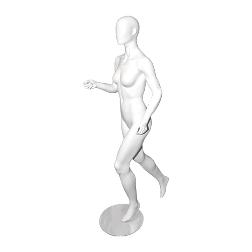 Манекен женский спортивный, белый, без лица, ростовой 1730х830х630х830 мм