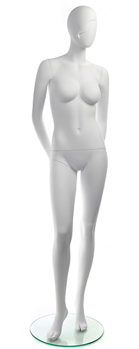 Манекен женский ростовой, без лица, белый матовый 1770х870х660х870 мм