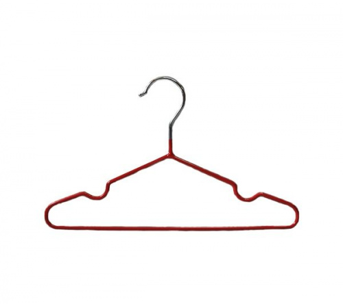 Вешалка-плечики для одежды обрезиненная Длина: 405 мм Цвет: красный
