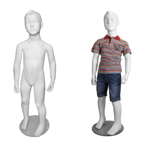 Манекен мальчик 4-х лет, ростовой, с лицом, белый 1100х550х510х630 мм