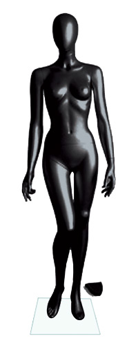 Манекен женский ростовой, глянцевый, без лица, черный 1800х820х595х860 мм