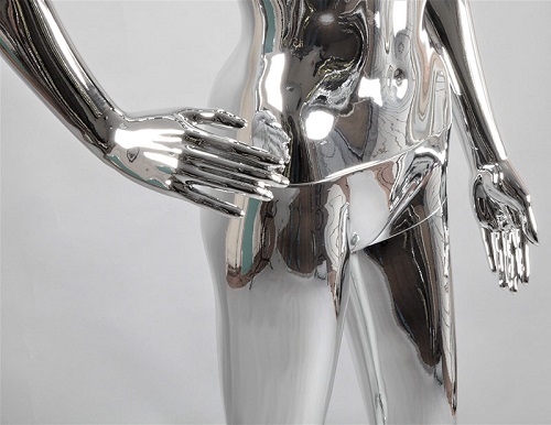 Манекен женский абстрактный ростовой серебряный глянец 1750х820х610х850 мм фото 5