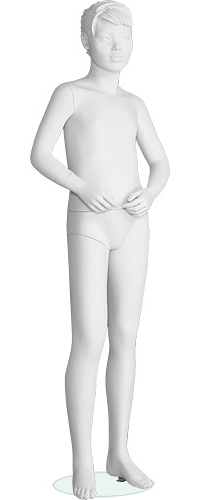 Манекен девочка 10 лет, ростовой, с лицом, белый 1450х670х600х720 мм