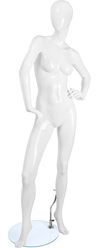 Манекен женский ростовой, без лица, белый 1820х830х620х880 мм
