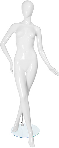 Манекен женский ростовой, без лица, белый 1800х830х620х890 мм