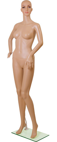 Манекен женский с макияжем, ростовой, телесный 1730х830х620х860 мм