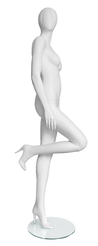 Манекен женский ростовой, без лица, белый матовый 1835х835х650х865 мм
