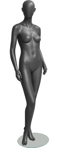 Манекен женский ростовой, без лица, серый 1800х870х650х915 мм