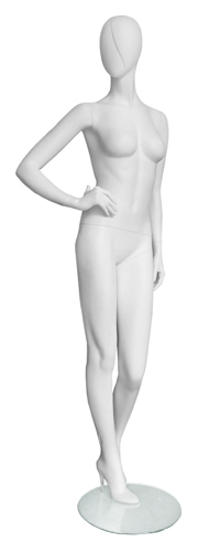 Манекен женский ростовой, без лица, белый матовый 1830х850х645х860 мм