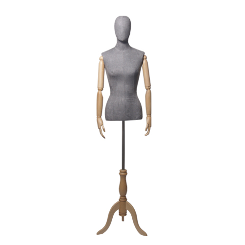 Торс манекен с деревянными руками, женский, на ножке 880х650х910 мм