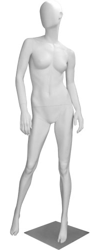 Манекен женский ростовой, без лица, белый 1830х820х610х870 мм