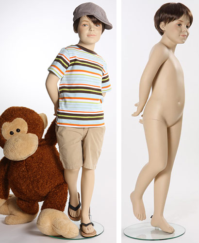 Манекен мальчик  4 года, ростовой, с лицом, телесный 1110х580х520х630 мм