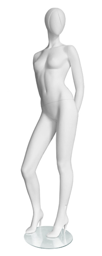Манекен женский ростовой, без лица, белый матовый 1825х860х650х885 мм