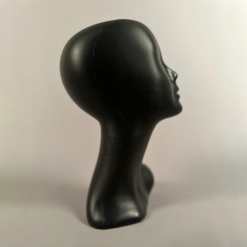 Манекен головы женский пластиковый, цвет черный, 350х540 мм фото 2