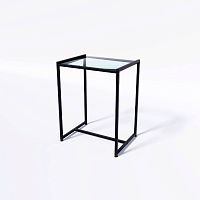 Стол демонстрационный TEVOLO для магазина, черный/прозрачный, 750х590х450 мм