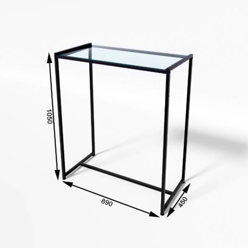 Стол демонстрационный TEVOLO для магазина, черный/прозрачный, 1050х890х450 мм фото 4