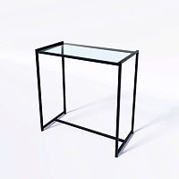 Стол демонстрационный TEVOLO для магазина, черный/прозрачный, 900х890х450 мм