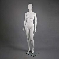 Манекен женский ростовой с подставкой, белый матовый, 1750х820х610х850 мм