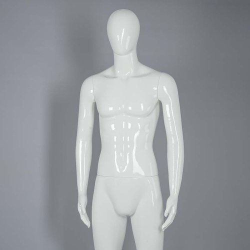 Манекен мужской в полный рост для магазина, белый глянец, 1930х950х720х960 мм фото 6