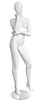 Манекен женский ростовой, без лица, белый матовый 1830х837х645х865 мм