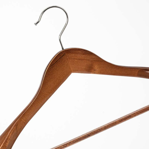 Вешалка плечики деревянная с перекладиной для одежды, 450х50 мм фото 2