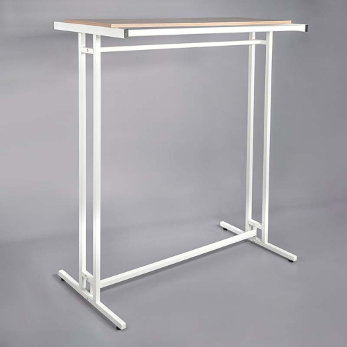 Вешало (стойка) с полкой цвета дуб сонома для магазина, 1250х600х1350 мм