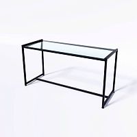 Стол демонстрационный TEVOLO для магазина, черный/прозрачный, 600х1190х450 мм