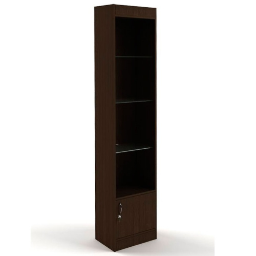 Витрина торговая узкая, задняя стенка ДВП, 450х2000х300 мм