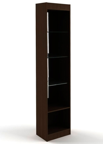 Витрина для магазина без дверей, задняя стенка зеркало, 450х2000х300 мм