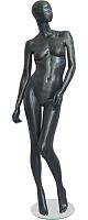 Манекен женский ростовой, глянцевый, с лицом, черный 1830х860х640х890 мм