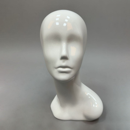 Манекен головы женский для магазина, белый глянец, 350х540 мм фото 2
