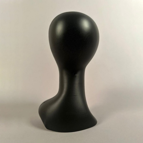 Манекен головы женский пластиковый, цвет черный, 350х540 мм фото 3