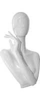 Бюст женский, стеклопластик, белый глянец 360х620х540 мм